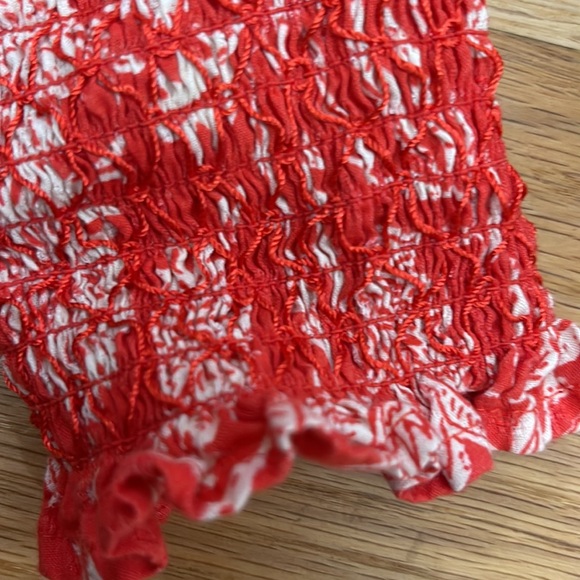 UNIVERSAL THREAD Floral Bohemian Tunic Top - Large (orange & white) - Picture 4 of 6